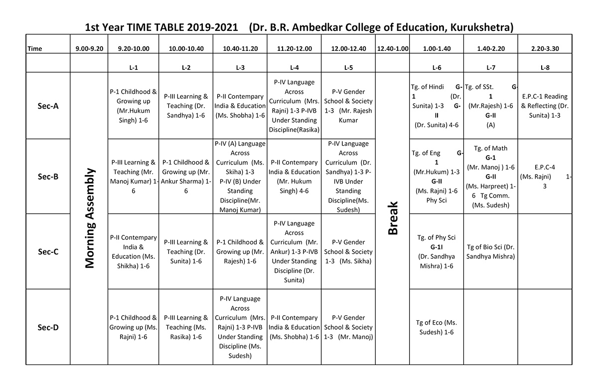 Time Table